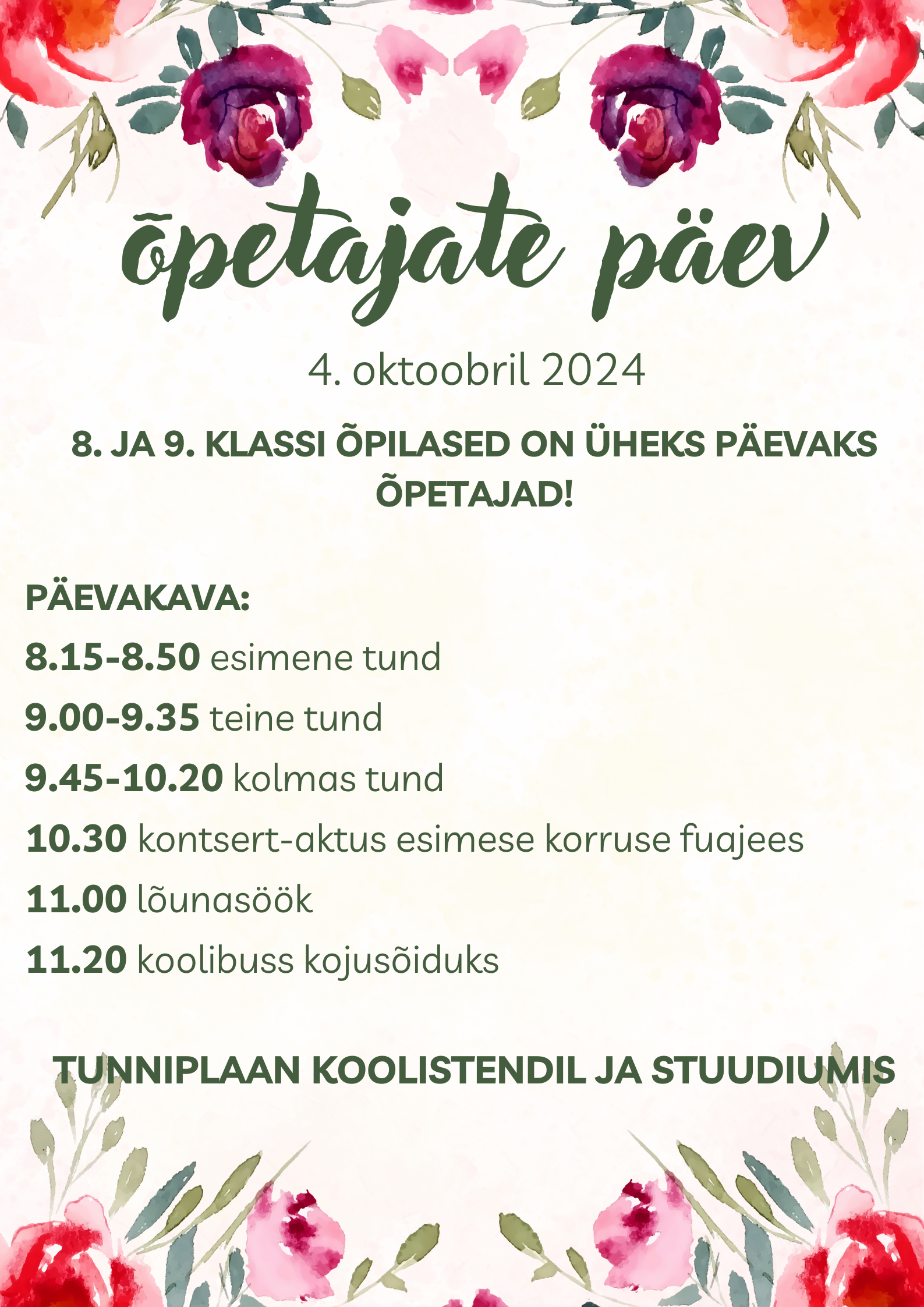 Õpetajatepäev 04.10.2024